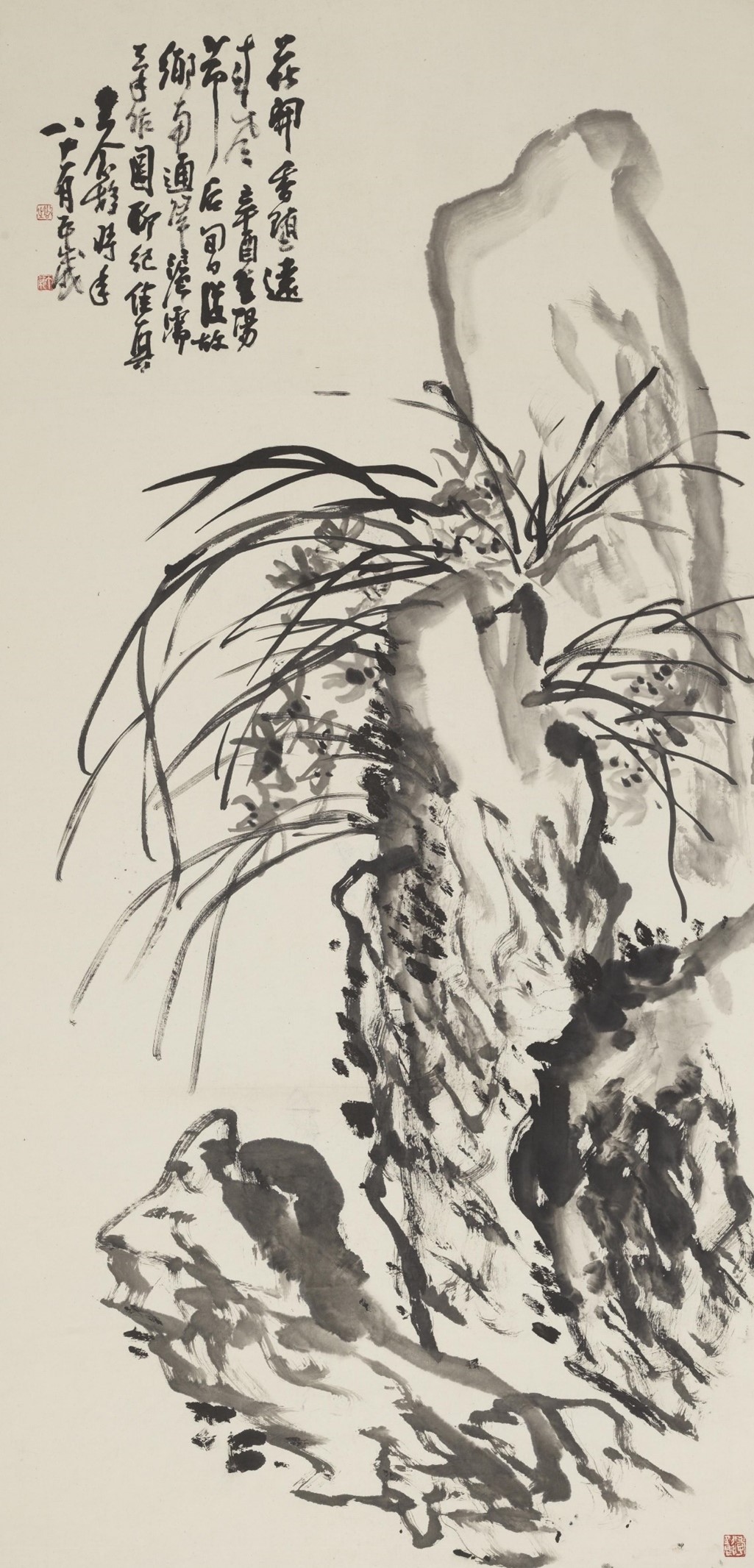 <h2>兰石图</h2><p>作者：王个簃</p><p>创作年代：1978年</p><p>规格：138cm×66.8cm</p><p>品类：中国画</p>